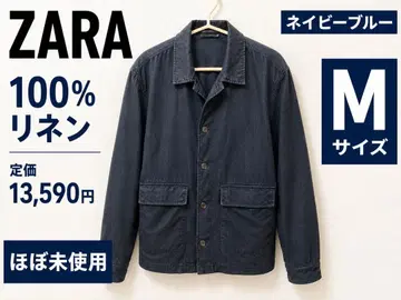 ZARA 린넨 셔츠 자켓 M 네이비 블루 거의 미사용
