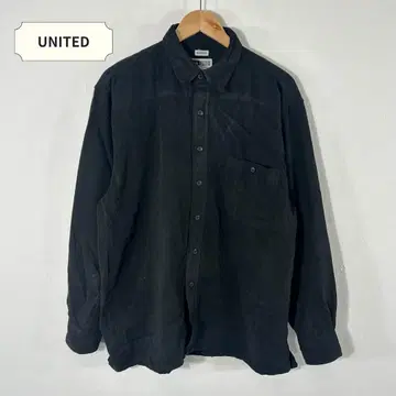 00s UNITED 스웨이드 느낌 긴팔 셔츠 L 블랙
