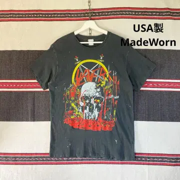 MadeWorn USA제 Slayer 밴드 T셔츠 빈티지 가공 인기