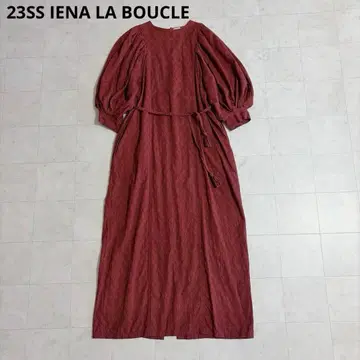 23SS 새상품급 IENA LA BOUCLE 코튼 다이아 자카드 원피스
