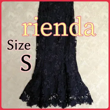 rienda 리엔다 머메이드 롱 스커트 레이스 꽃무늬 블랙