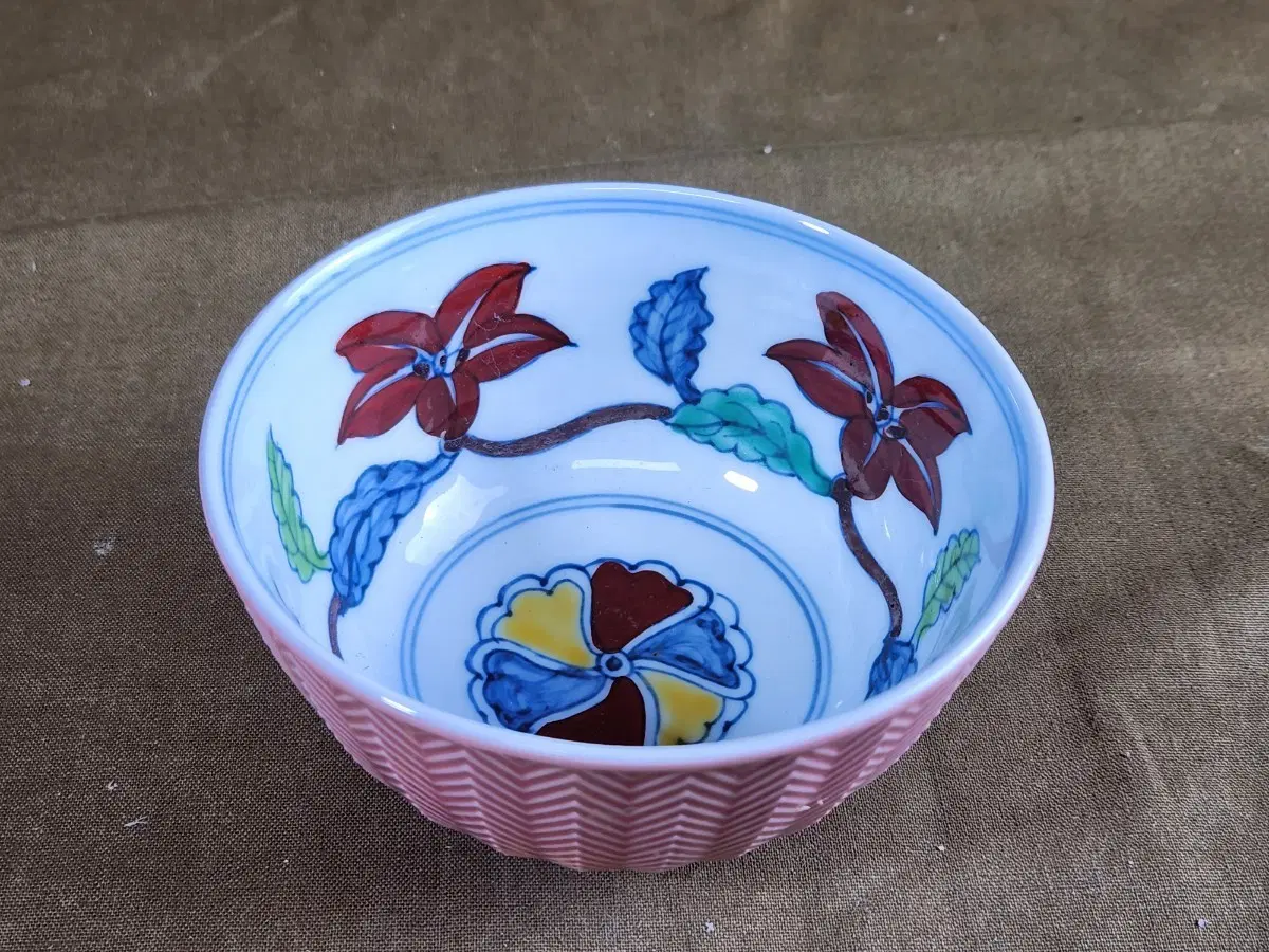 중국도자기 대명성화년제 육필그림 다완