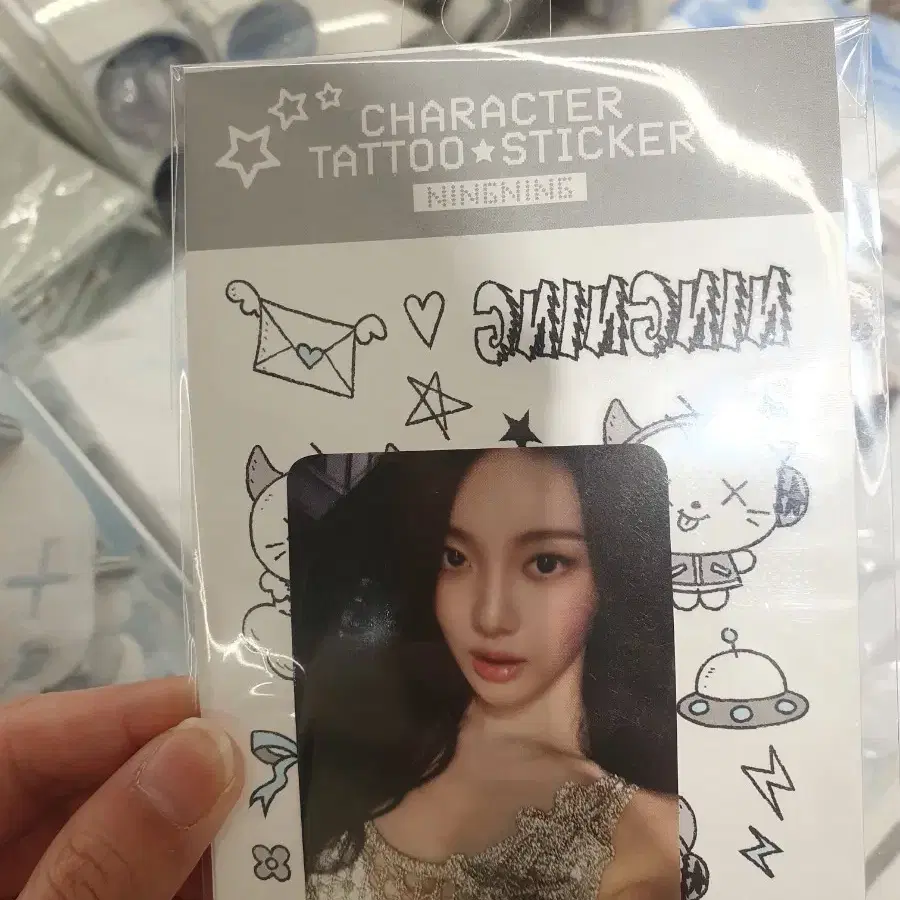 에스파 닝닝 타투 스티커 + 포토카드