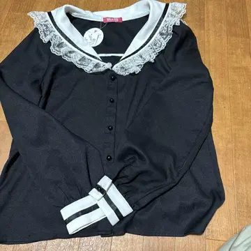 택 포함 새상품 MA*RS 세일러 카라 레이스 블라우스