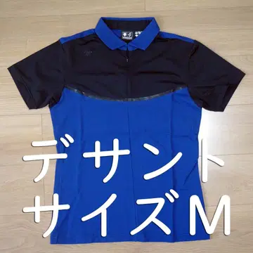 DESCENTE 골프웨어 남성용 반팔 셔츠 M 사이즈 지퍼