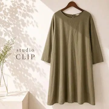 새상품급 빅 사이즈 studioCLIP 린넨 블렌드 원피스
