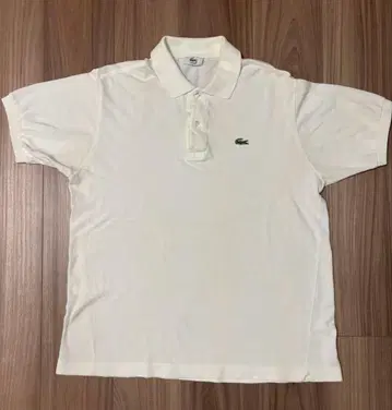 LACOSTE 피케 셔츠 화이트 사이즈 5