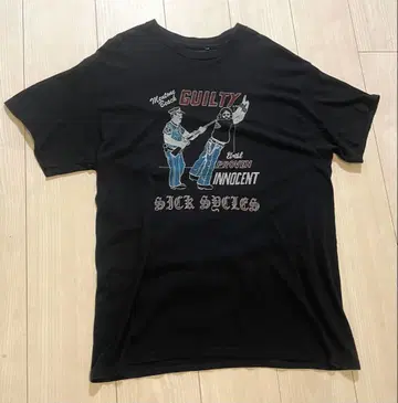 sicksycles 반팔 T셔츠 L 블랙 프린트T셔츠 블랙