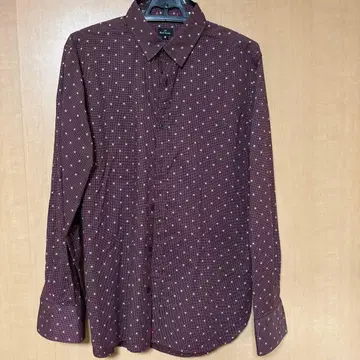 PS Paul Smith 긴팔 셔츠 도트 무늬 브라운 M