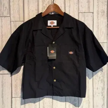 [ 미사용 새상품 ] Dickies 디키즈 반팔 크롭 셔츠 블랙 M