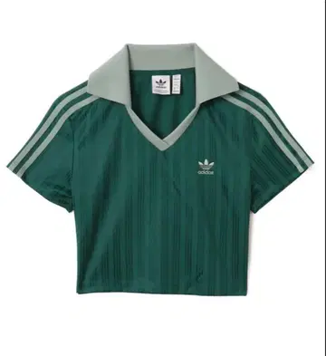 adidas Originals 크롭 피케 셔츠 그린