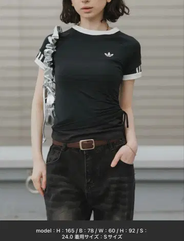 [ adidas ] 아디다스 더블 레이어 카리 T셔츠 블랙 S사이즈
