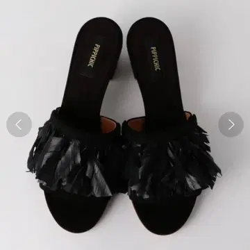 PIPPICHIC 피피시크 페더 뮬 샌들 37 깃털 블랙