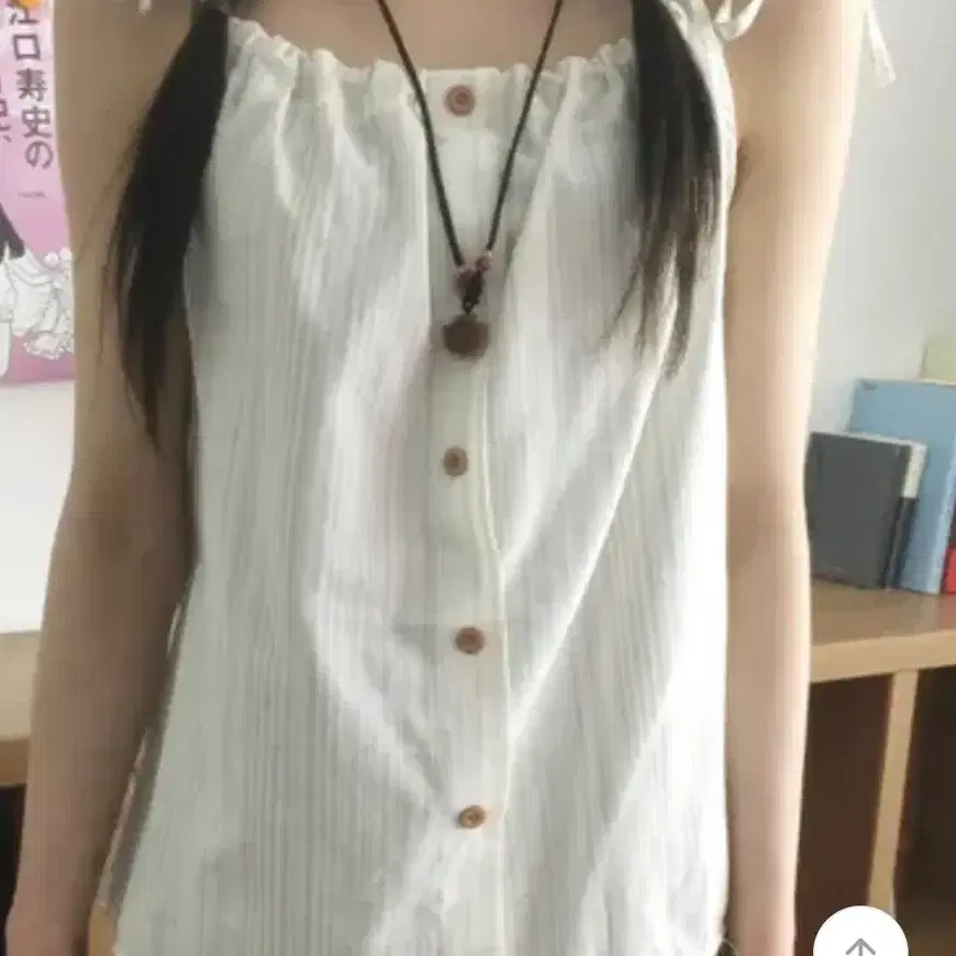 셔링 끈 나시 블라우스