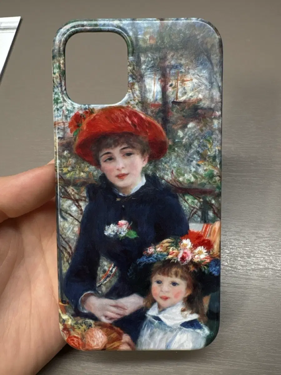 실물 예뻐요) 아이폰 12 미니 르누아르 두 소녀 그림 폰케이스 팔아요