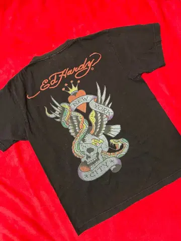 Ed Hardy 에드하디 스컬 스네이크 이글 백 프린트 티셔츠