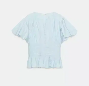 [ 미사용 새상품 택 포함 ] ZARA 핀턱 퍼프 슬리브 블라우스 L