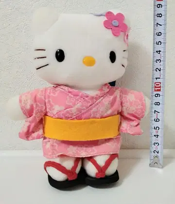 헬로키티 봉제 인형 유카타 축제 부채 포함