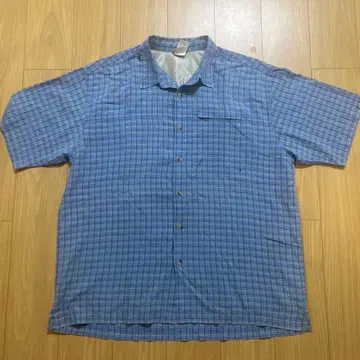 90s-00s 더 노스페이스 반팔 셔츠 체크 무늬 XXL