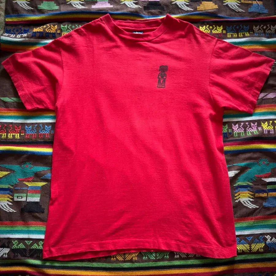 90s USA Stussy 티키 프린팅 티셔츠