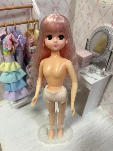 리카짱 핑크 헤어 파마 헤어 옷 갈아입히기 인형