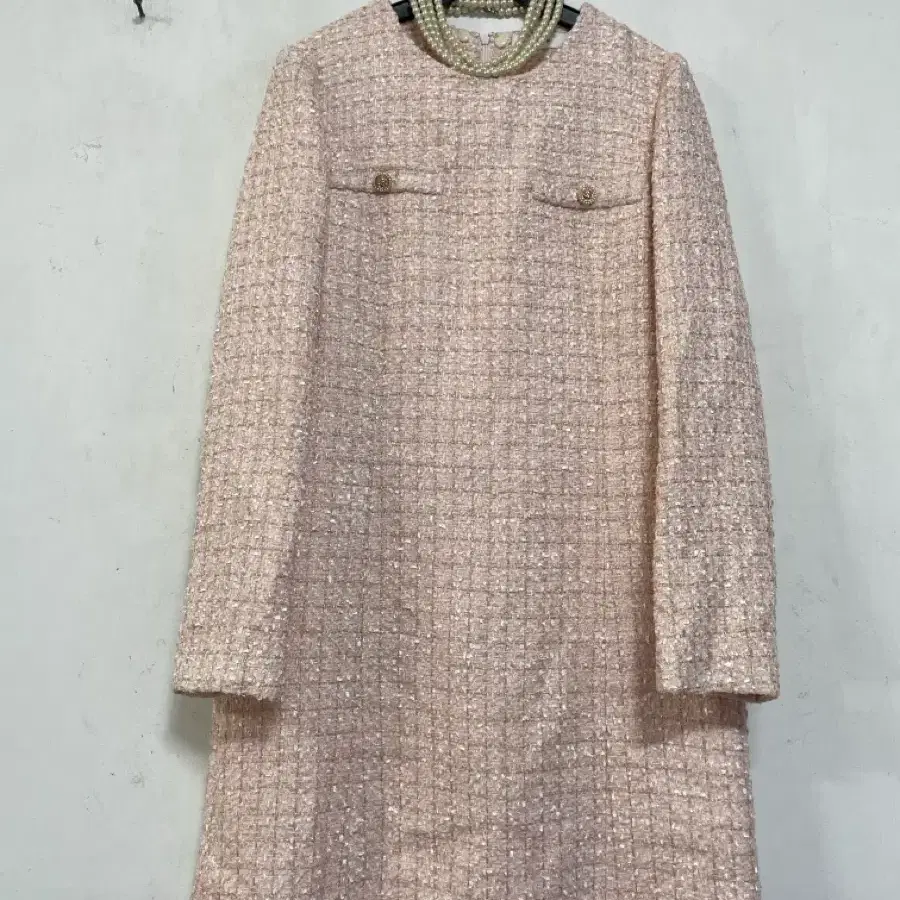 N6747 SATIN 샤틴 트워드 원피스.금사배색.정장오피스하객