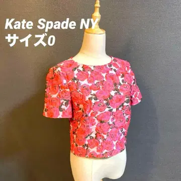 [ Kate Spade NY ] 로즈 패턴 자카드 반팔 블라우스