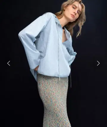 최종 세일 BACCA 세일러 카라 스트라이프 셔츠 36