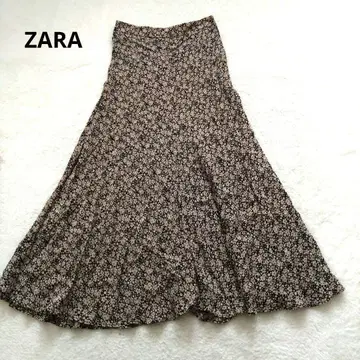 ZARA 롱 스커트 꽃무늬 플레어 실루엣 깔끔한