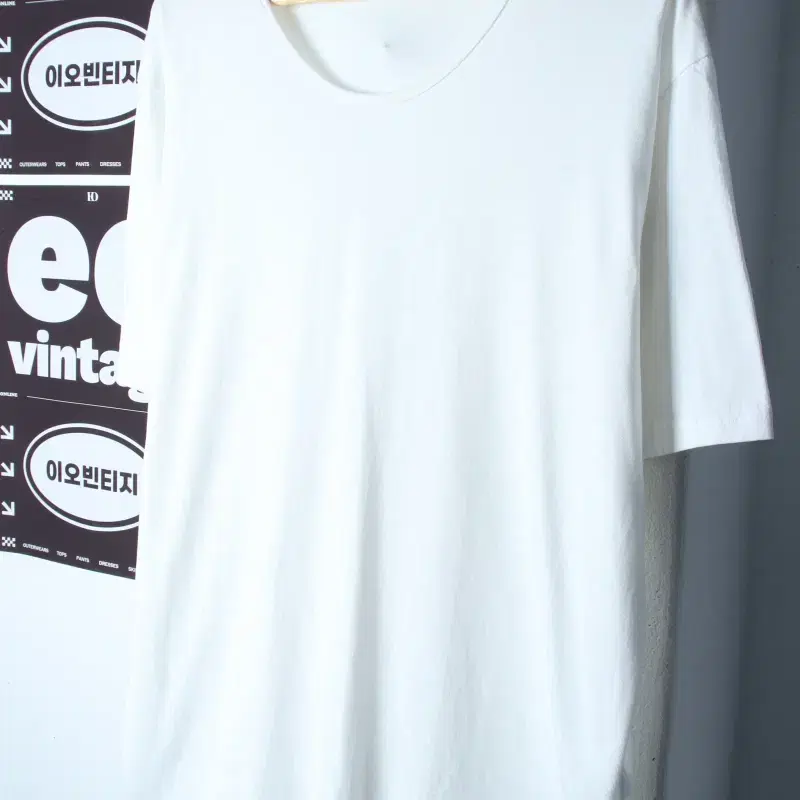 (L-XL) 지플리시 반팔 티셔츠 오버핏 무지 화이트-H34953