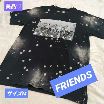 새상품급 FRIENDS T셔츠 블랙 블리치 가공
