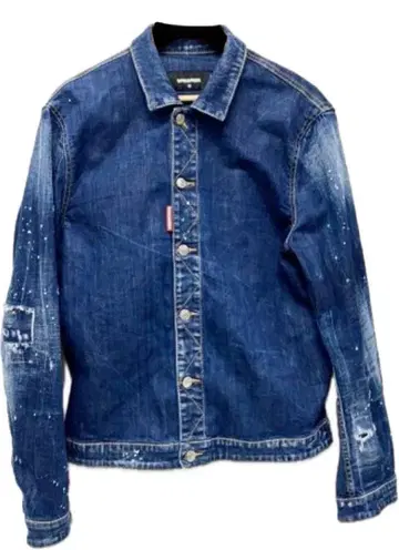 DSQUARED2 페인트 가공 데님 자켓