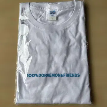 100% 도라에몽 & 프렌즈 티셔츠 화이트 XL