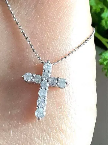 십자가 크로스 목걸이 플라티나 다이아몬드 0.5 캐럿 0.5ct
