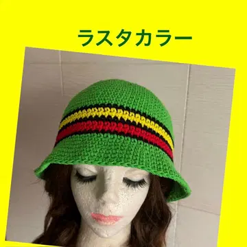 라스타 컬러 버킷햇 크러셔 모자 모자 버킷햇 손뜨개질