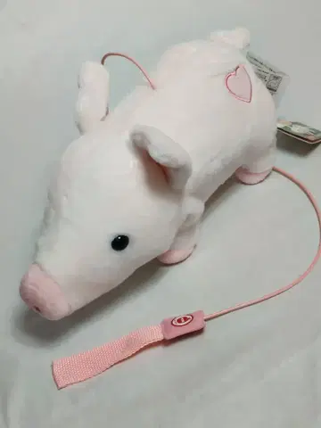 새상품급 봉제 인형 택 포함 핑크색 움직이는 돼지 가동 확인 완료