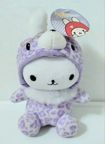 토끼 봉제 인형 퍼플 레오파드 무늬