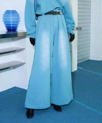seyto 사이즈 3 / 블리치 페이드 3턱 배기 스웨트 팬츠