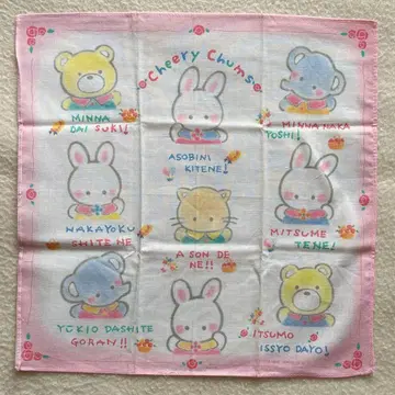 레트로 산리오 차어리참 손수건 핑크