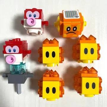 LEGO 로고 있음 레고 마리오 레고 마리오 뽀끄뽀끄 버블 화염구 복어