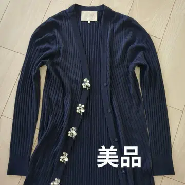 체스티 새상품급 롱 가디건 비쥬 버튼 네이비