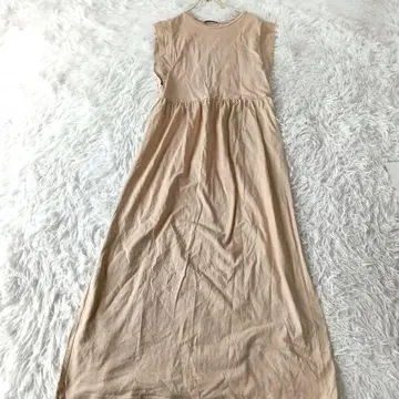 자라 ZARA 슬리브리스 티셔츠 롱 원피스 S 베이지