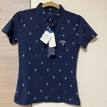 Callaway 여성용 골프 셔츠 플라밍고 패턴 네이비 M
