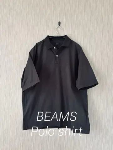 BEAMS 피케 셔츠 블랙 M 사이즈