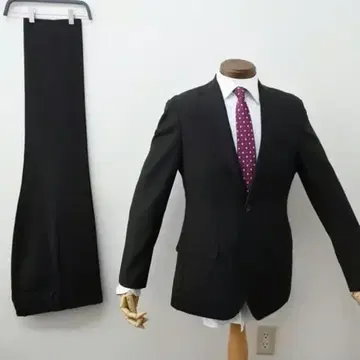 BEAMS HEART 2 버튼 블랙 스트라이프 수트(46)