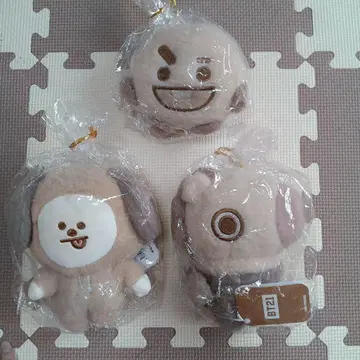 BT21 라떼 컬러 봉제 인형 망치미 슈키 BTS 세트
