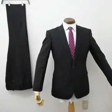 BEAMS HEART 2B 블랙 핀스트라이프 수트(46)