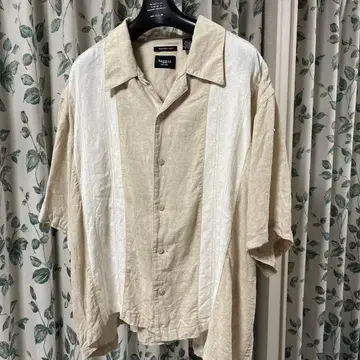 90년대 Haggar 반팔 린넨 쿠바 셔츠