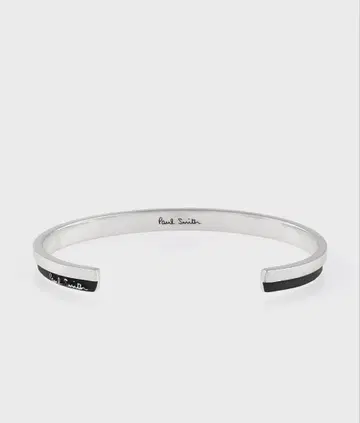 Paul Smith 로고 뱅글 실버 블랙