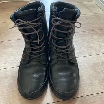 J SHOES 남성용 블랙 가죽 레이스업 부츠